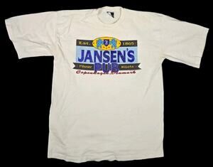 Jansens Pub Copenhagen Denmark Vintage T-shirt USA XL Streetwear Promo Travel
